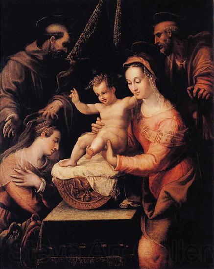 Lavinia Fontana Holy Family with Saints Norge oil painting art